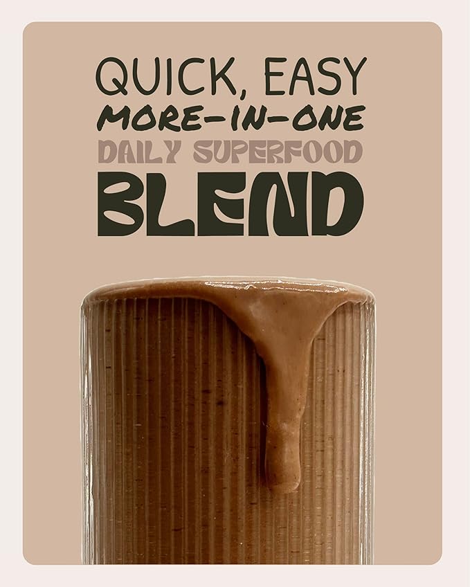 Plant Meal Replacement Shake - Chocolate - 25g of Plant Based Vegan Protein Powder, 76+ Organic Superfoods, Vitamins & Minerals, Mushrooms, Super Greens, Digestive Enzymes & Probiotics - 1 Serving