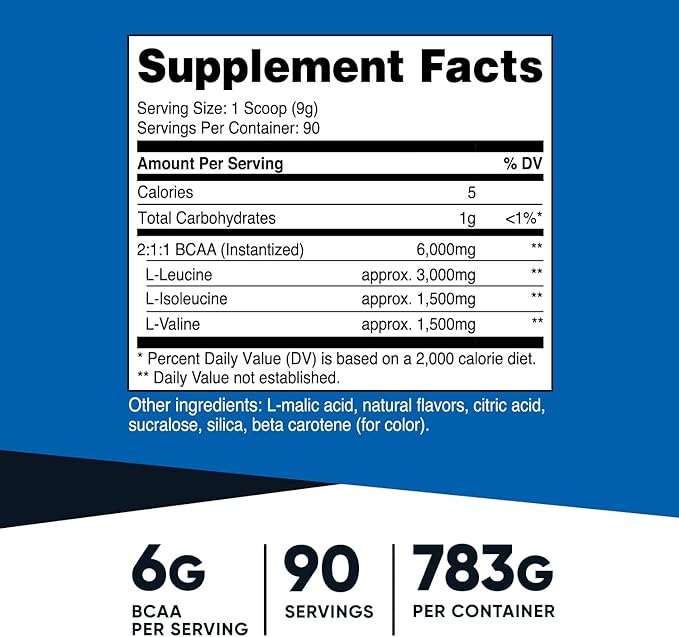 Nutricost BCAA Powder (Pineapple, 90 Servings) - Optimal 2:1:1 Ratio