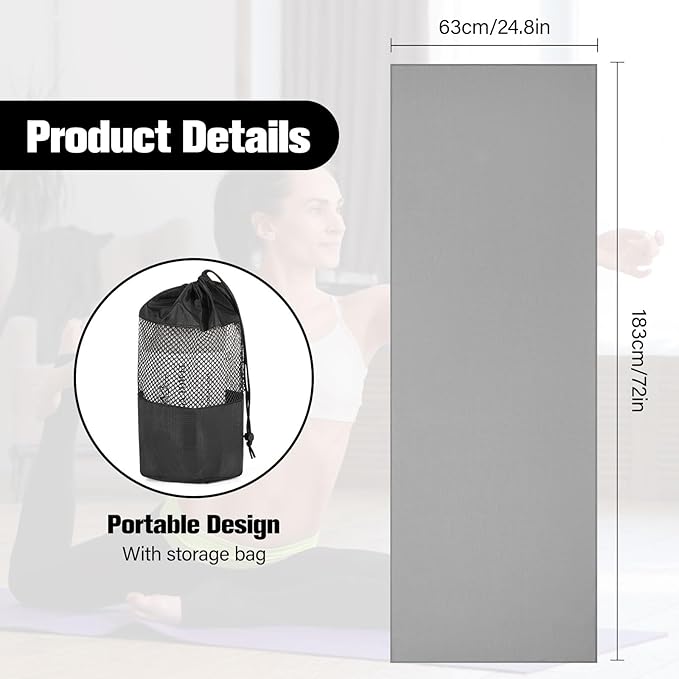 MoKo Hot Yoga Towel, Non-Slip Yoga Mat Towel with Grip Dots, 74.4"×27.3" Yoga Mat Cover for Pilates, Fitness, Meditation