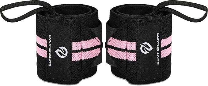 EVMT Premium Weightlifting Wrist Wraps 18in. Durable Straps for Weightlifting, Enhanced Wrist Support. Ideal Lifting Straps for Strength Training.