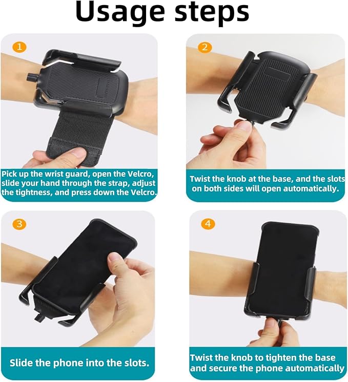 2-in-1 Wrist & Arm Phone Holder for Running/Cycling – 360° Swivel, Fits iPhone/Samsung 4.0-7.0 Inch Smartphones