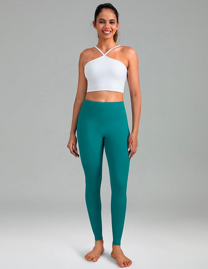 Colorfulkoala Dreamlux No Front Seam Leggings for Women 25"/28" Inseam, Seamless High Waisted Buttery Soft Yoga Pants