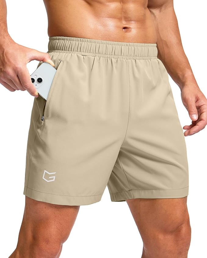G Gradual Men's Athletic Running Shorts with Zipper Pockets Quick Dry 7"/ 5"/ 9" Workout Gym Shorts for Basketball Hiking