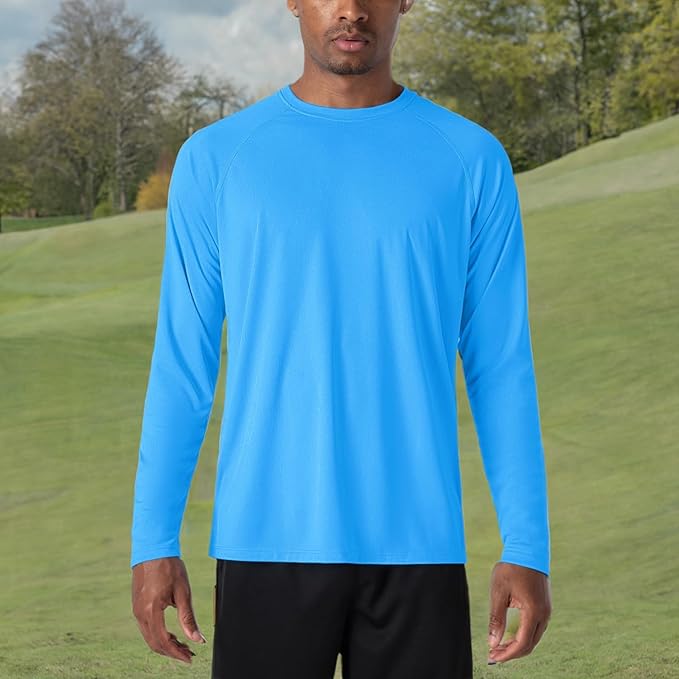 MAGCOMSEN Men's Long Sleeve Shirts UPF 50+ UV Sun Protection Athletic Shirts for Hiking Running Workout Rash Guard