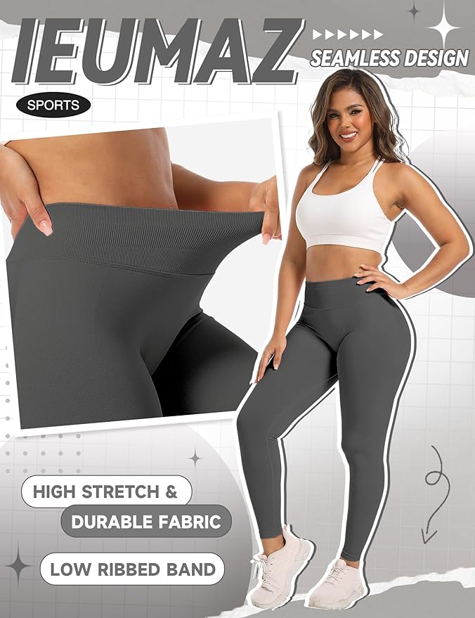 Scrunch Butt Lifting Leggings for Women Gym Seamless Workout Leggings Mid Low Waist Tummy Control Yoga Pants