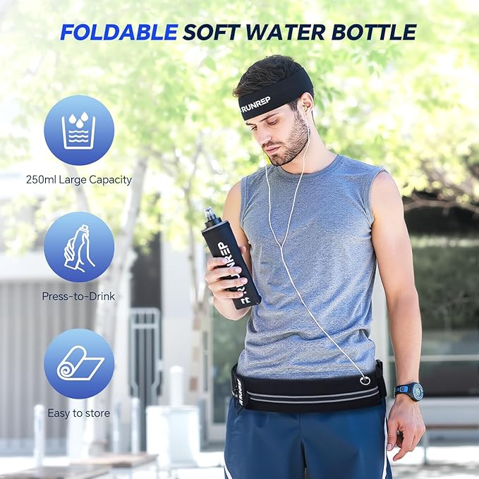 Running Gift Box for Runners, Running Gifts for Men and Women with Running Head Torch, Water Bottle, Waist Bag, Headband, Cap, Running Accessories for Hiking Jogging Marathons