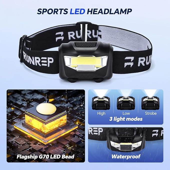 Running Gift Box for Runners, Running Gifts for Men and Women with Running Head Torch, Water Bottle, Waist Bag, Headband, Cap, Running Accessories for Hiking Jogging Marathons