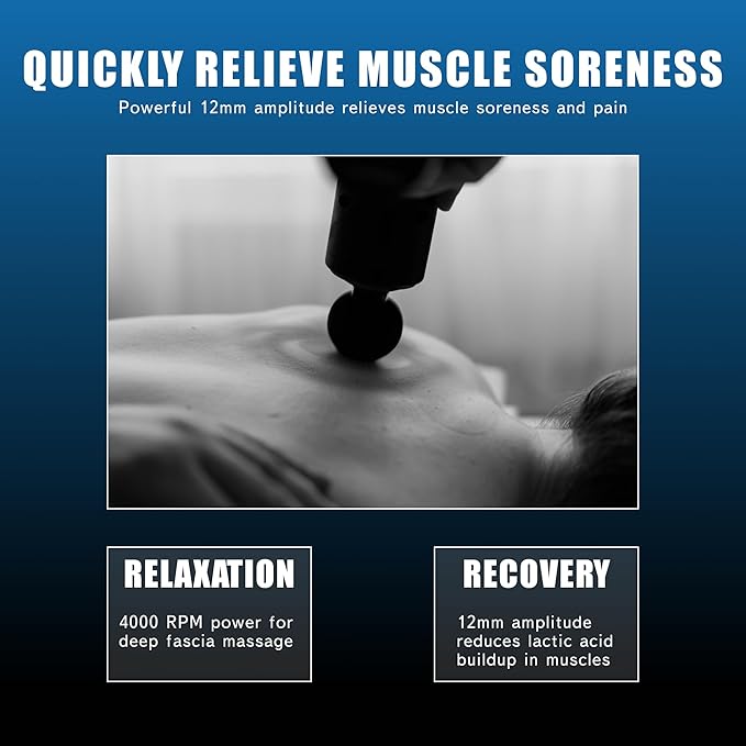 Dr. Aid Massage Gun – Deep Tissue Muscle Massager Gun for Pain Relief, 8 Heads, AI-Powered 9-Speed Smart Levels, Quiet & Powerful Motor, 6-Hour Battery Life, Travel Case Included, Black