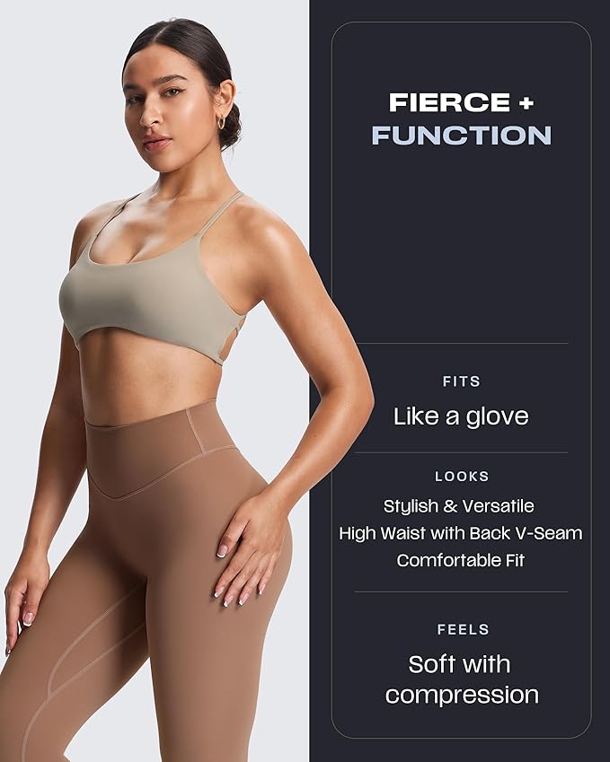 Aoxjox High Waisted Workout Leggings for Women Tummy Control Buttery Soft Yoga Metamorph Deep V Pants 26"