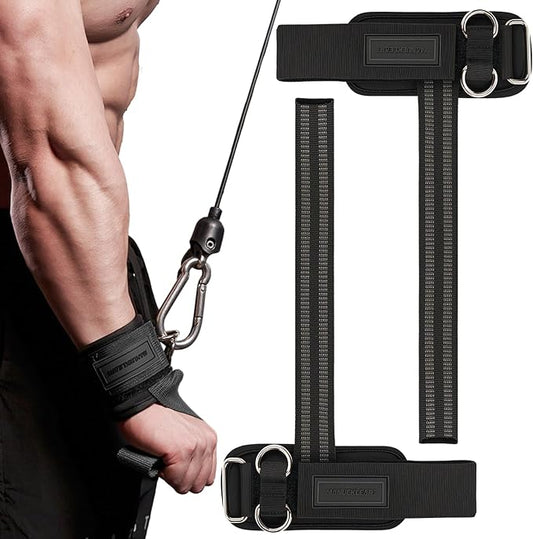 MANUEKLEAR Non-Slip Wrist Straps for Weightlifting Deadlifting, Gym Lifting Straps with D Rings for Cable Machine Workout, 10mm Neoprene Padded Weight lifting Wrist Wraps for Men Women
