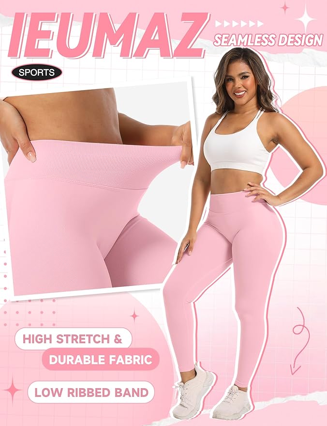 Scrunch Butt Lifting Leggings for Women Gym Seamless Workout Leggings Mid Low Waist Tummy Control Yoga Pants