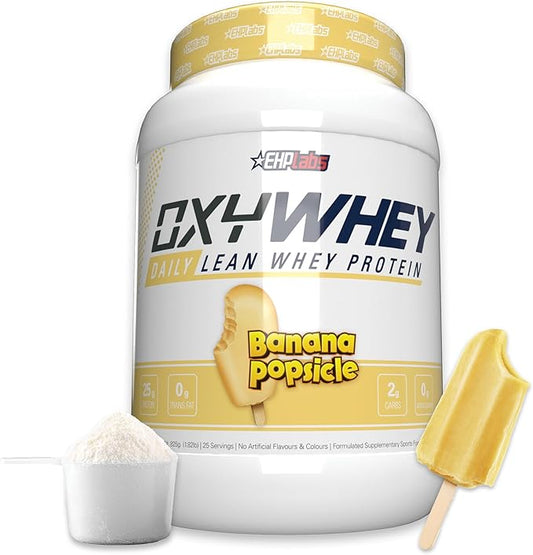 EHP Labs OxyWhey Whey Protein Isolate – 25g High Protein, Low Carb, Sugar Free Meal Replacement – Lean Whey Powder for Muscle Recovery – Non-GMO, Gluten Free – 25 Serves – Banana
