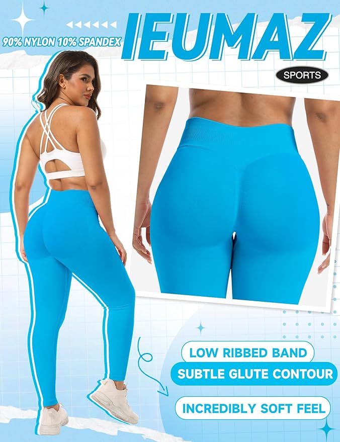 Scrunch Butt Lifting Leggings for Women Gym Seamless Workout Leggings Mid Low Waist Tummy Control Yoga Pants