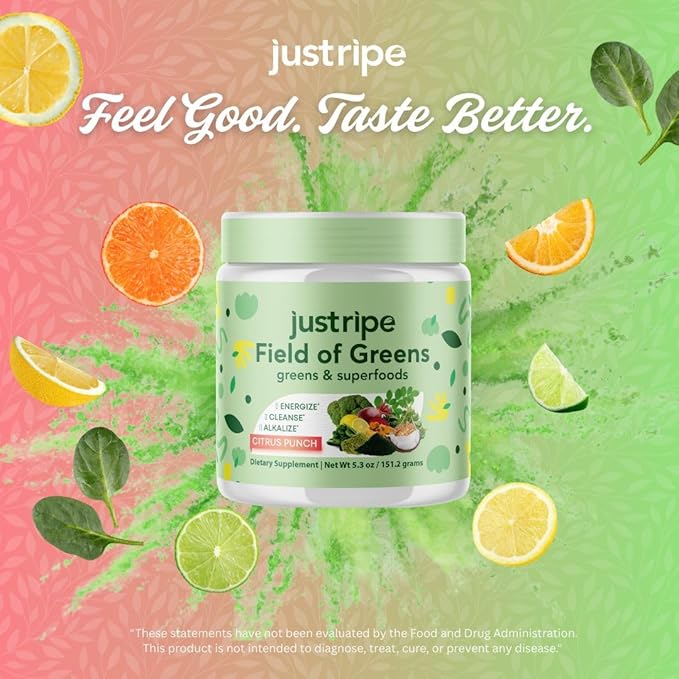 Field of Greens Superfood Powder with Organic Spirulina, Chlorella, Beet Root Powder - Bacillus Coagulans Probiotic, A Plant-Based Mix Supporting Gut Health, Immunity, Bloom into Health, 28 Scoops (1)