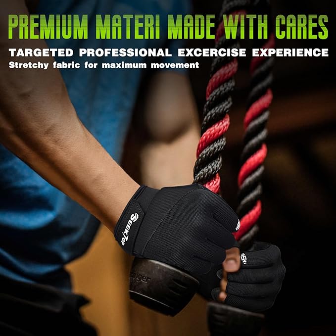 Seektop Workout Gloves for Men and Women, Weight Lifting Gloves with Full Protection, Excellent Grip, Gym, Breathable Exercise Gloves for Weightlifting, Fitness, Training