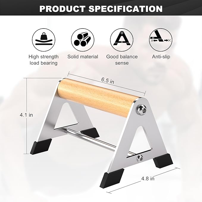 Push Up Bar - Heavy-Duty Stainless Steel Pushup Stands with Non-Slip Base, 500LB Capacity, Portable Home Gym Equipment for Strength Training & Floor Workout