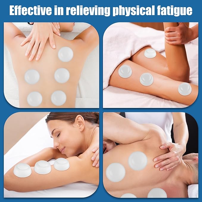 Silicone Cupping Therapy Sets 10pcs,Professional Vacuum Cupping for Myofascial Massage/Joint Pain/Anti Cellulite/Deep Muscle Relief & More (10pcs,White)