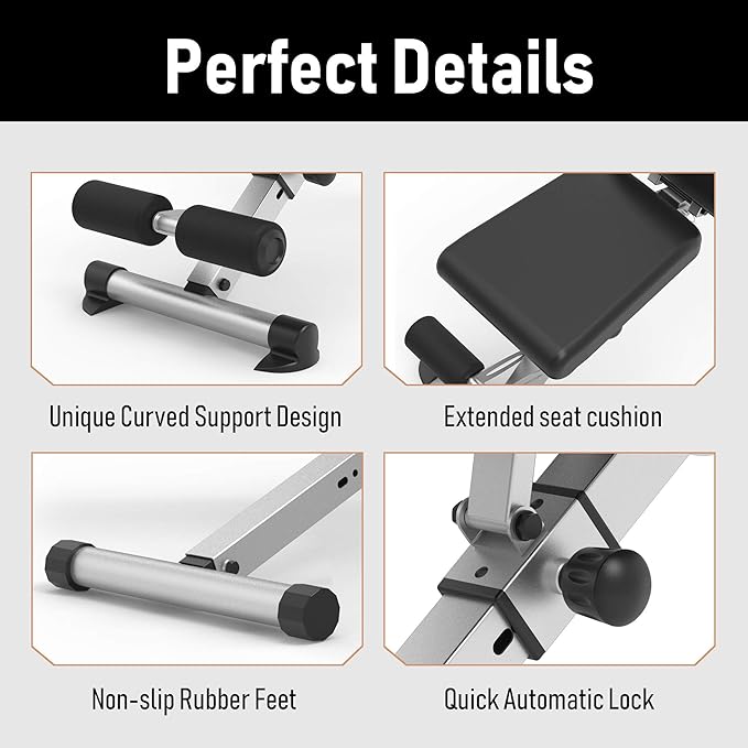 leikefitness Adjustable Weight Bench Foldable Workout Exercise Bench with Automatic Lock for Upright Incline Decline and Flat Full Body Exercise