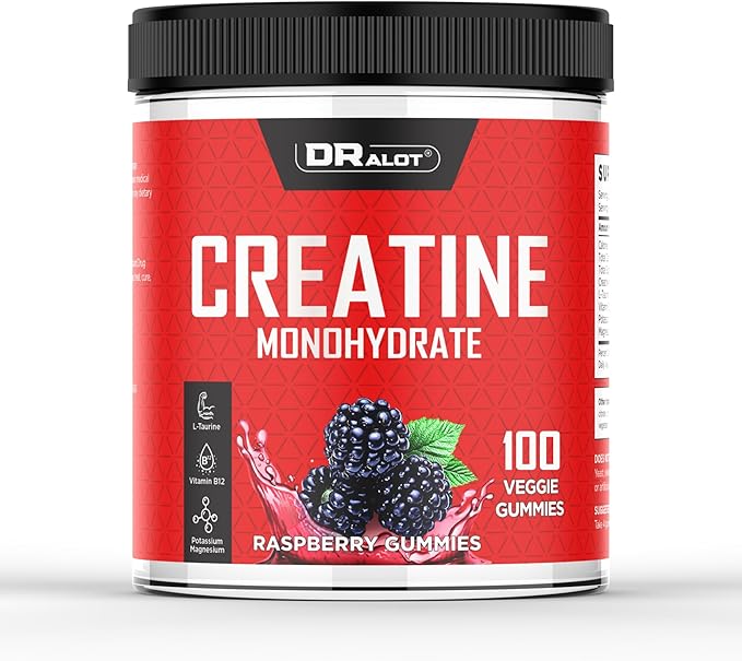 99.99% Creatine Monohydrate Gummies More 15% Strength, 5X Energy & Muscle Support Pre-Workout Complex Creatine for Women & Men with 5000mg Creatine, L-Taurine, B12, Mg & K, Low Calorie, 100 Count