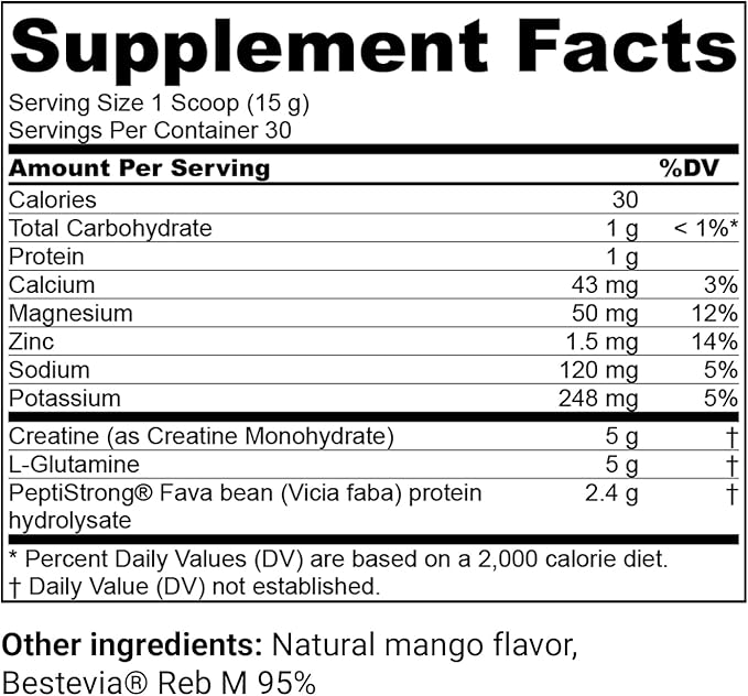 FLT Muscle Performance Supplement for Muscle Strength & Recovery with Clinically Proven Ingredients: Plant-Based Peptides, Creatine, L-Glutamine, Magnesium, Zinc & Electrolytes – 30 Servings | Vegan