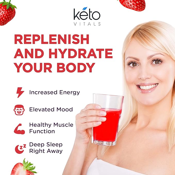 Keto Vitals Antioxidant Electrolytes Powder - Blend Electrolytes with Potassium, Magnesium, Sodium, Calcium | Keto Electrolytes Supplement Energy Drink Mix | Sugar-Free, Zero Calories, Zero Carbs