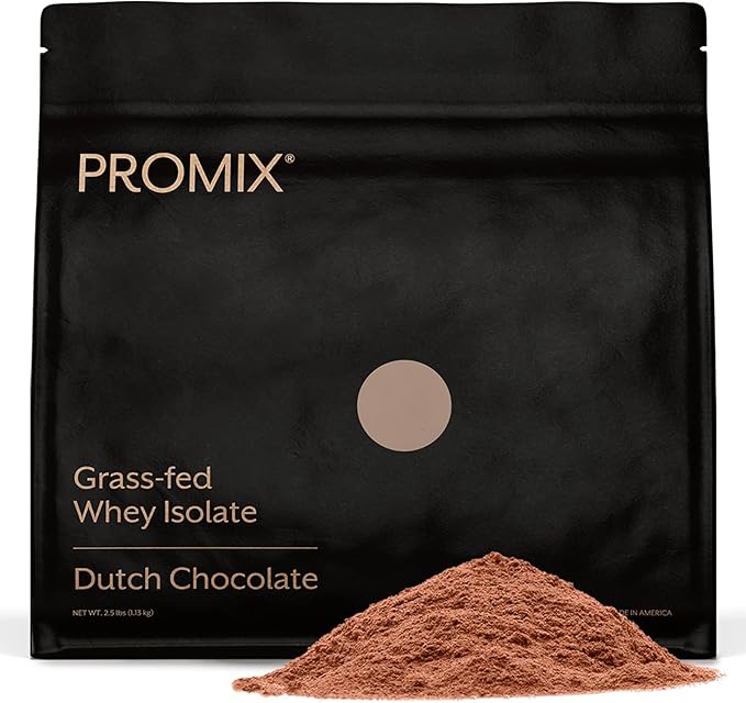ProMix Nutrition Whey Protein Isolate Powder, Chocolate - Grass-Fed - Post Workout Fitness & Nutrition Shakes, Smoothies & Cooking Recipes - Gluten-Free & Keto-Friendly - 2.5 Pound (Pack of 1)