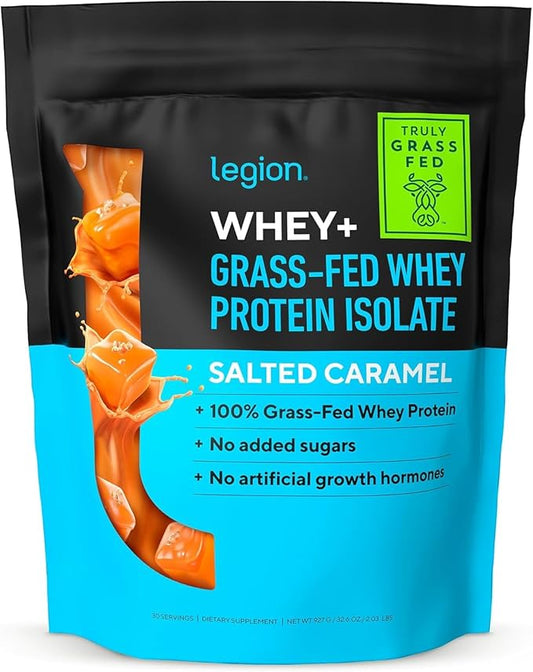 LEGION Whey+ Protein Whey Isolate from Grass Fed Cows - Whey Protein Isolate Powder Low Calorie, Non-GMO, Sugar Free, Lactose and Gluten Free, All Natural Protein Powder for Men & Women, 30 Servings
