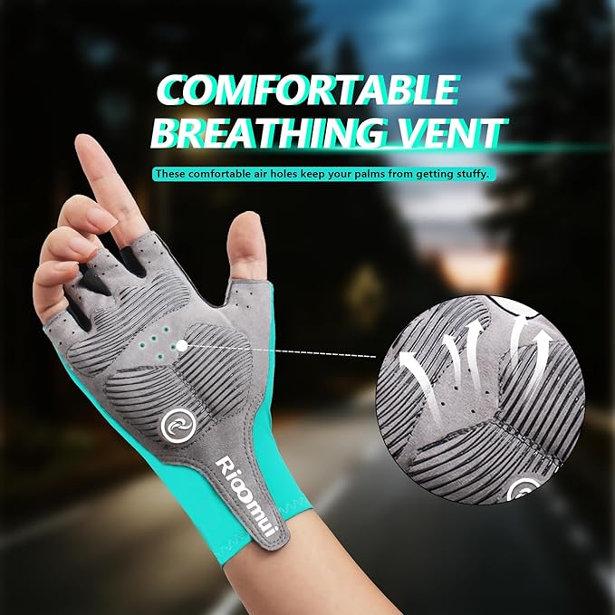 Cycling Gloves,Anti-Slip 5mm Padded Biking Gloves for Men Women Shock-Absorbing Summer Breathable for Road Bicycle Commuting