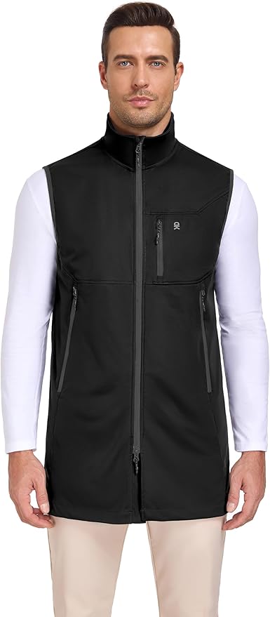 Little Donkey Andy Men's Lightweight Softshell Vest Windproof Sleeveless Jacket for Travel Hiking Running Golf