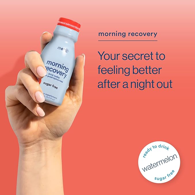 Morning Recovery Electrolyte, Milk Thistle Drink Proprietary Formulation to Hydrate While Drinking, Highly Soluble Liquid DHM, Non GMO, Vegan, Gluten-Free, Sugar Free Watermelon, Pack of 6
