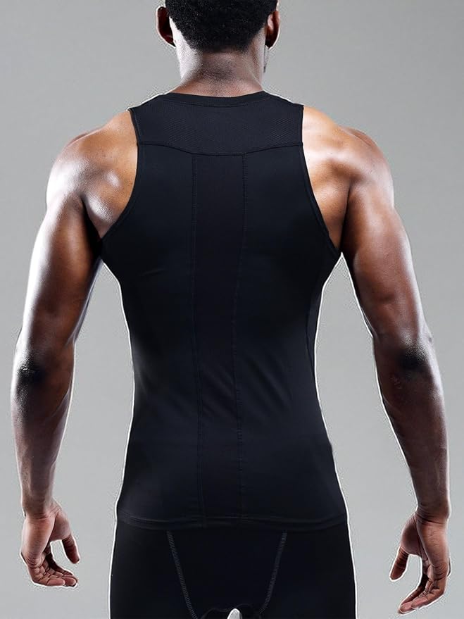 NELEUS Men's 3 Pack Dry Fit Compression Tank Top