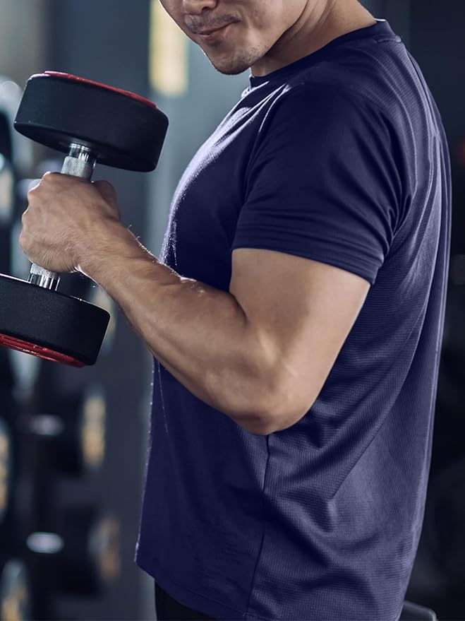 3 & 5 Pack Shirts for Men Moisture Wicking Workout Performance Dry Fit Mesh Gym Athletic Running T-Shirt