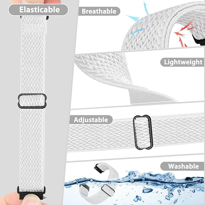 Quick Release Watch Band - Choice of Width -18mm 19mm 20mm 22mm 24mm Watch Bands, Solo Loop Adjustable Elastic Nylon Watch Straps Replacement Wristband for Men Women