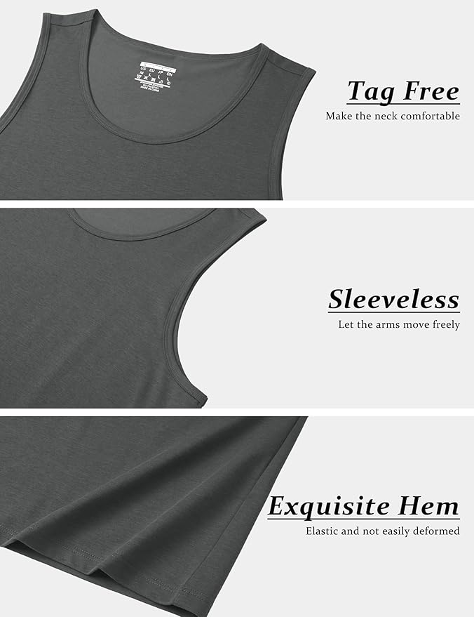 MAGCOMSEN Men's UPF 50+ Tank Top Gym Workout Sleeveless Muscle Shirts Sun Protection Cut Off Shirts Summer Sleeveless T Shirt