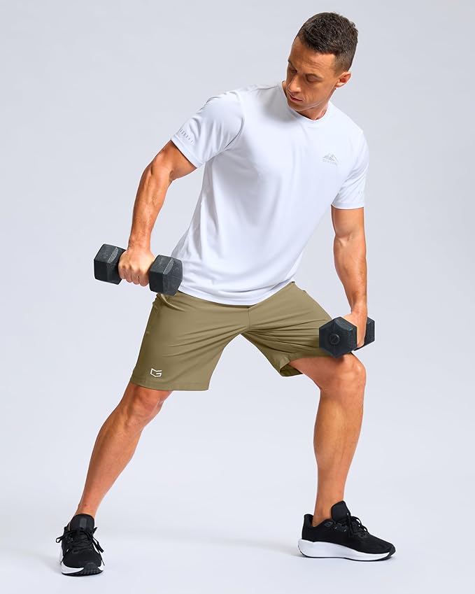 G Gradual Men's Athletic Running Shorts with Zipper Pockets Quick Dry 7"/ 5"/ 9" Workout Gym Shorts for Basketball Hiking