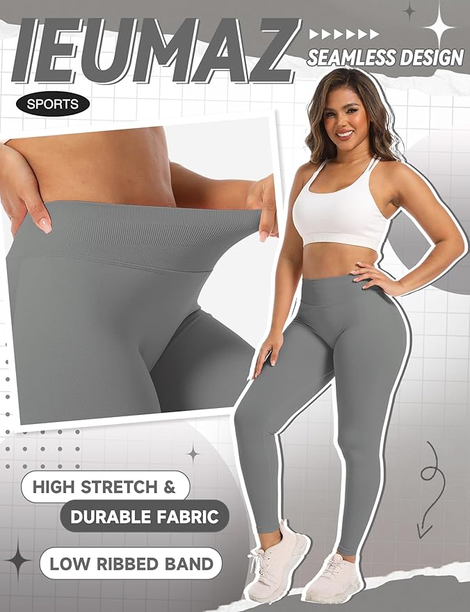 Scrunch Butt Lifting Leggings for Women Gym Seamless Workout Leggings Mid Low Waist Tummy Control Yoga Pants