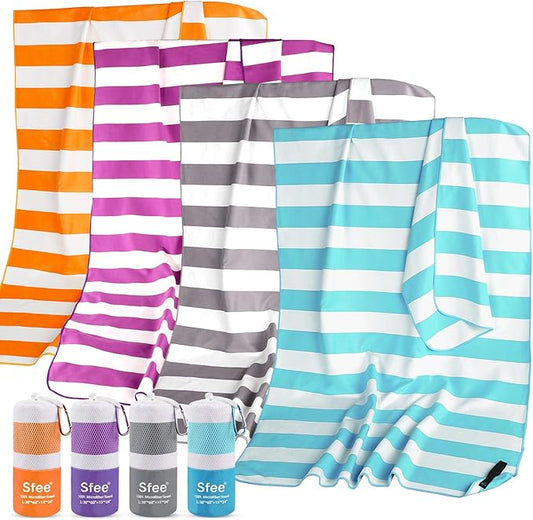 Sfee 2 in 1 Microfiber Oversized Beach Towel, Quick Dry Towel Travel Towel Camping Towel Super Absorbent Compact Lightweight Sports Gym Towels for Beach,Gym, Hiking, Pool, Backpacking, Bath, Yoga