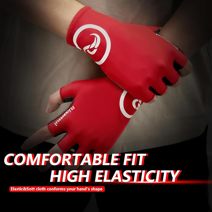 Cycling Gloves,Anti-Slip 5mm Padded Biking Gloves for Men Women Shock-Absorbing Summer Breathable for Road Bicycle Commuting