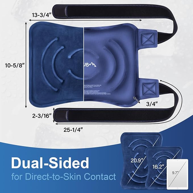 APEXUP Ice Pack for Knee Pain Relief, Large Reusable Wrap After Surgery, Flexible Gel Cold Pack for Injuries, Pain Relief for Back, Shoulder, Elbow, Ankle and Leg (Navy Blue, L, 2PK)