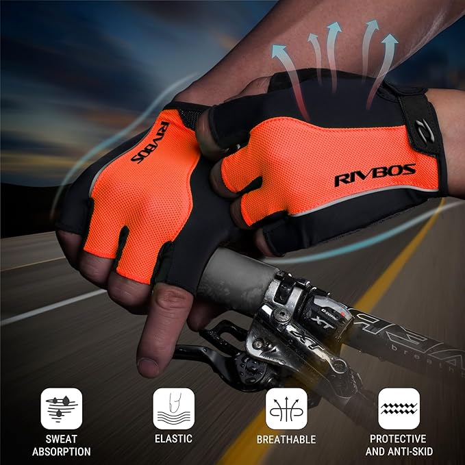 RIVBOS Cycling Gloves Bike Gloves for Men Women with Anti-Slip Shock-Absorbing Pad for Bicycle/Workout/Road Bike/Gym/Driving CHG001