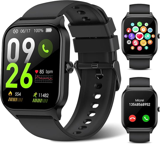 Smart Watch for Men Women Make Call Answer 1.85" with 20+ Sport Modes Fitness Tracker Sleep Spo2 Heart Rate Monitor Smartwatch Waterproof Pedometer Activity Tracker for Android iPhone
