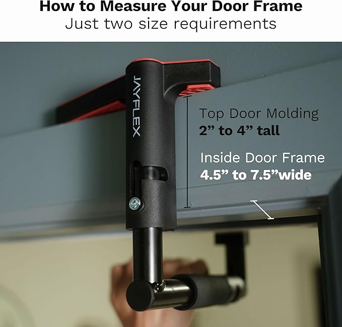 Jayflex CrossGrips Compact Pull Up Bar - Pull Up Bar Door Frame for Work from Home Fitness - Adjustable Door Frame Pullup Bar Handles - 250 lbs Capacity