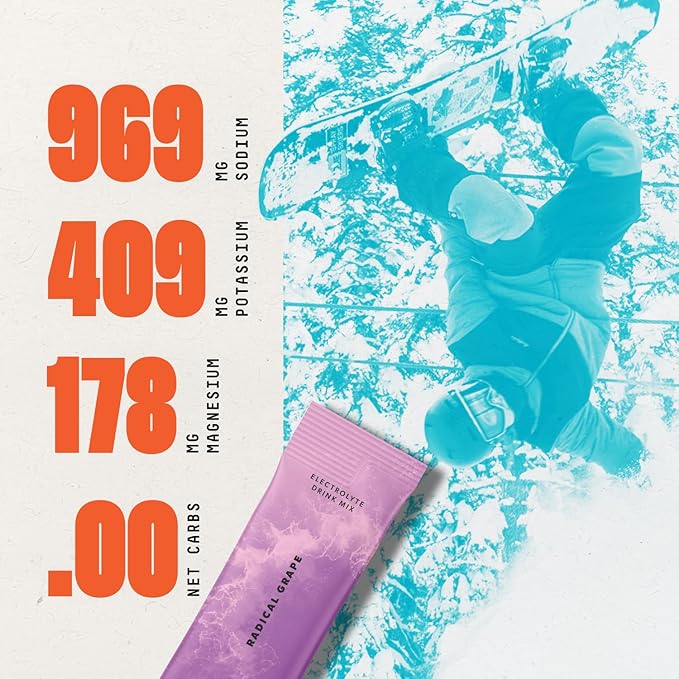 SALTT Electrolytes Powder Flavored Drink Mix - Radical Grape - 30 Hydration Packets - Magnesium, Potassium, Sodium, Trace Minerals - Zero Sugar & Gluten Free - Travel Essentials