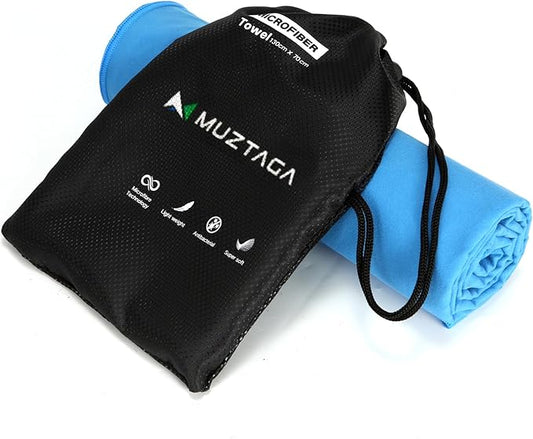 Microfiber Beach Towel-Perfect for Travel, Sports, Camping, Swimming, Yoga, Gym- Quick Dry, Sand Free, Compact, Lightweight, Absorbent (Blue,Large(160x90cm, 63x35”))