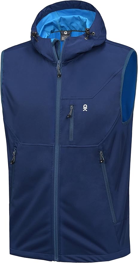 Little Donkey Andy Men's Lightweight Softshell Vest Windproof Sleeveless Jacket for Travel Hiking Running Golf