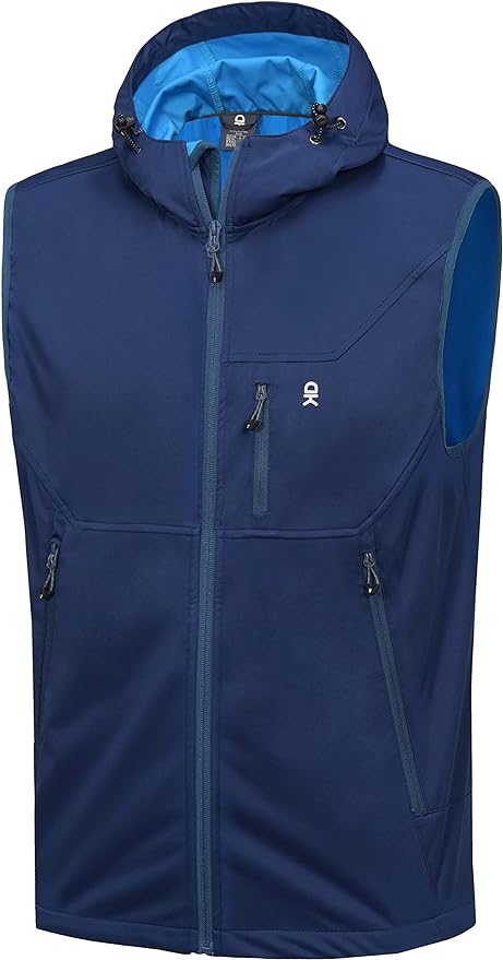 Little Donkey Andy Men's Lightweight Softshell Vest Windproof Sleeveless Jacket for Travel Hiking Running Golf