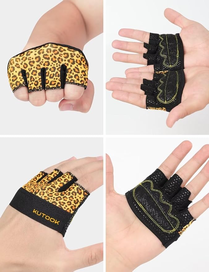KUTOOK Weight Lifting Workout Gloves for Men/Women, 3mm XRD Padding Grip Gym Gloves, Breathable Partial Gloves for Calluses, Weightlifting Gloves for Exercise, Kettlebell, Pull-Ups, Cross Training