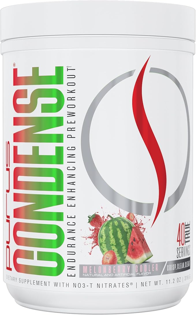 Purus Labs CONDENSE PreWorkout Powder, 40 Servings (Melonberry Cooler)