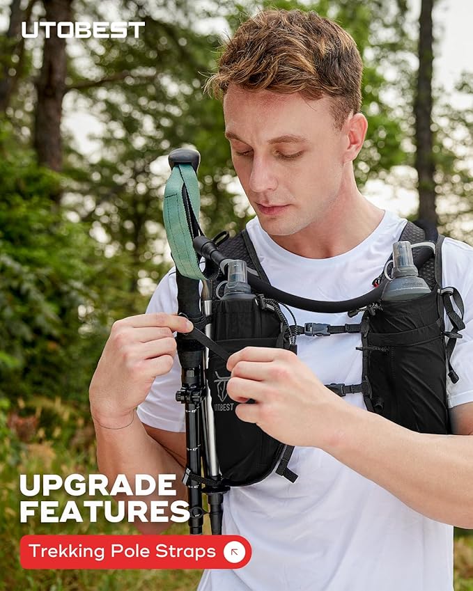 Upgrade Running Hydration Vest 10L, Running Backpack for Women Men Multi-Functional Storage, Adjustable Water Vest for Trail Marathon Race Jogging Cycling