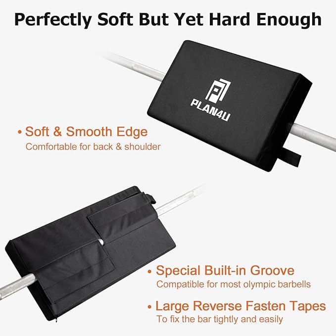 Hip Thrust Back Pad for Squat Rack & Olympic Barbell Bar, Bench Press Back Support, Versatile Space-Saving Workout Tilt-pad for Hip Thrust, Split Squat, Plank, Elevated Push-ups Glute Bridge